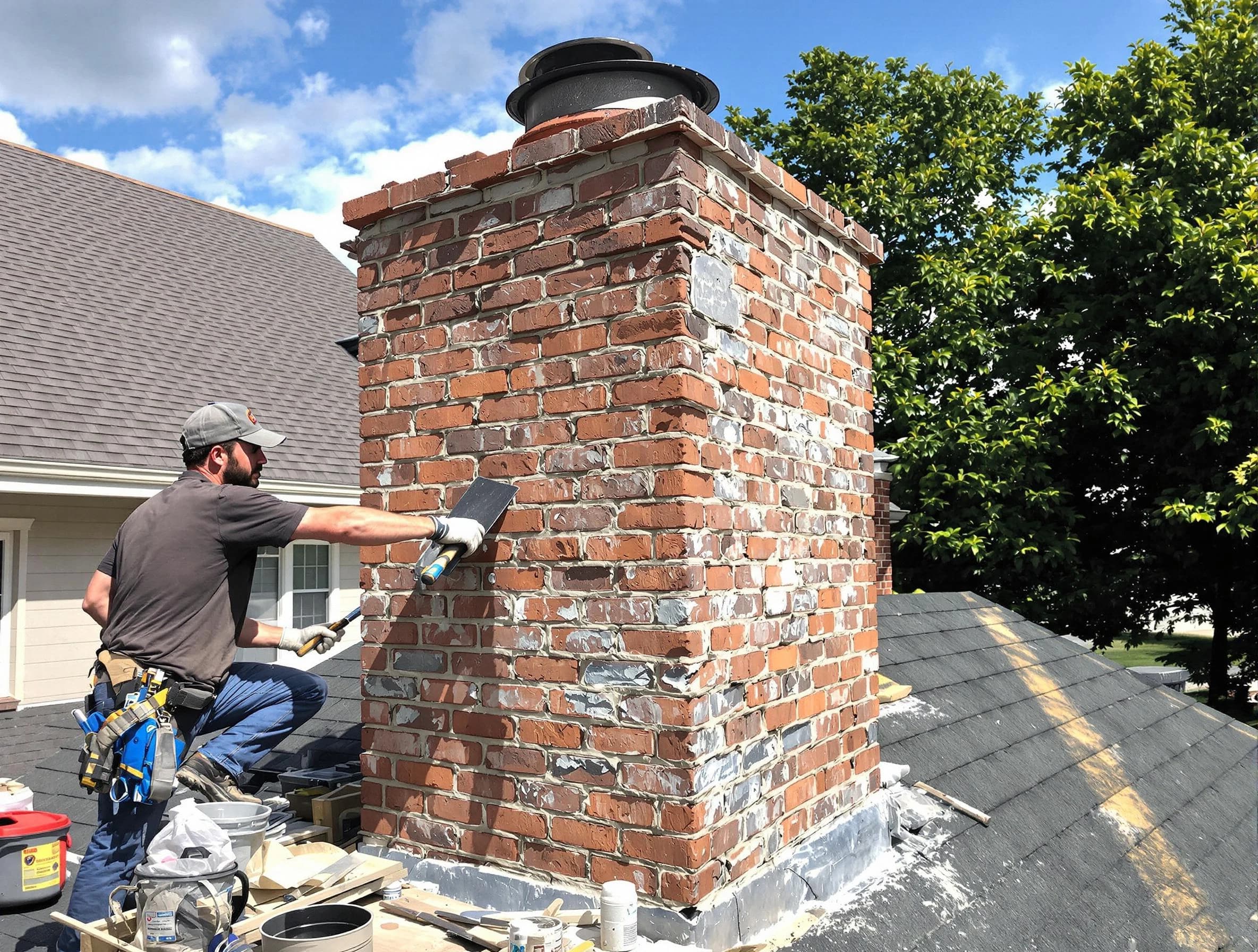 Completed chimney rebuild by Hempfield Chimney Sweep in Hempfield, PA