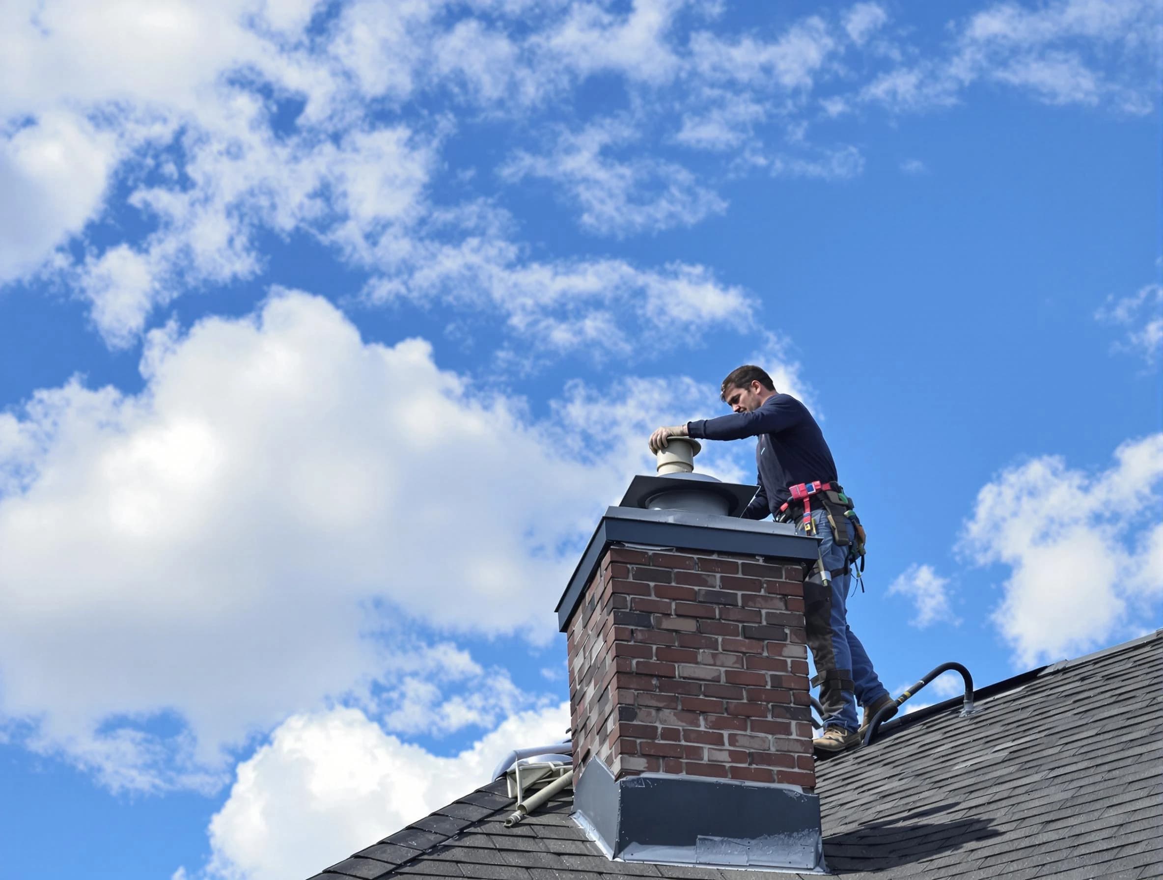 Hempfield Chimney Sweep installing a sturdy chimney cap in Hempfield, PA